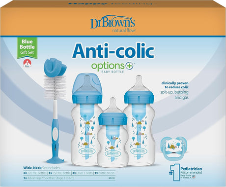 Dr Brown’s Natural Flow Options+ Anti-Colic Bottle Gift Set - Blue