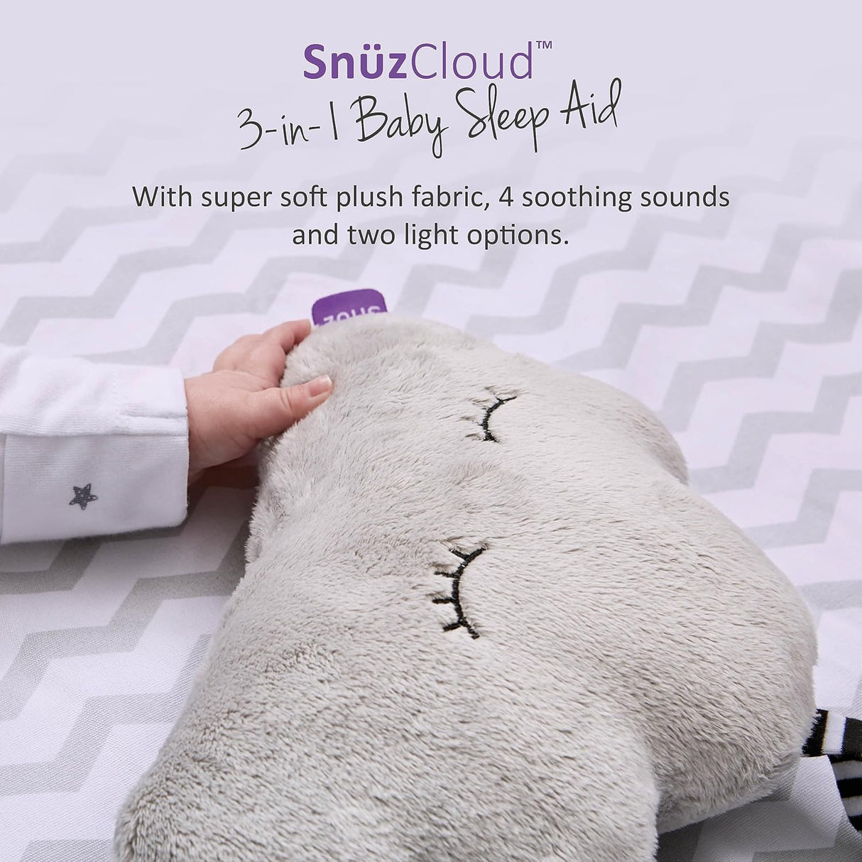 SnuzCloud 3-in-1 Baby Sleep Aid & Night Light  - Grey