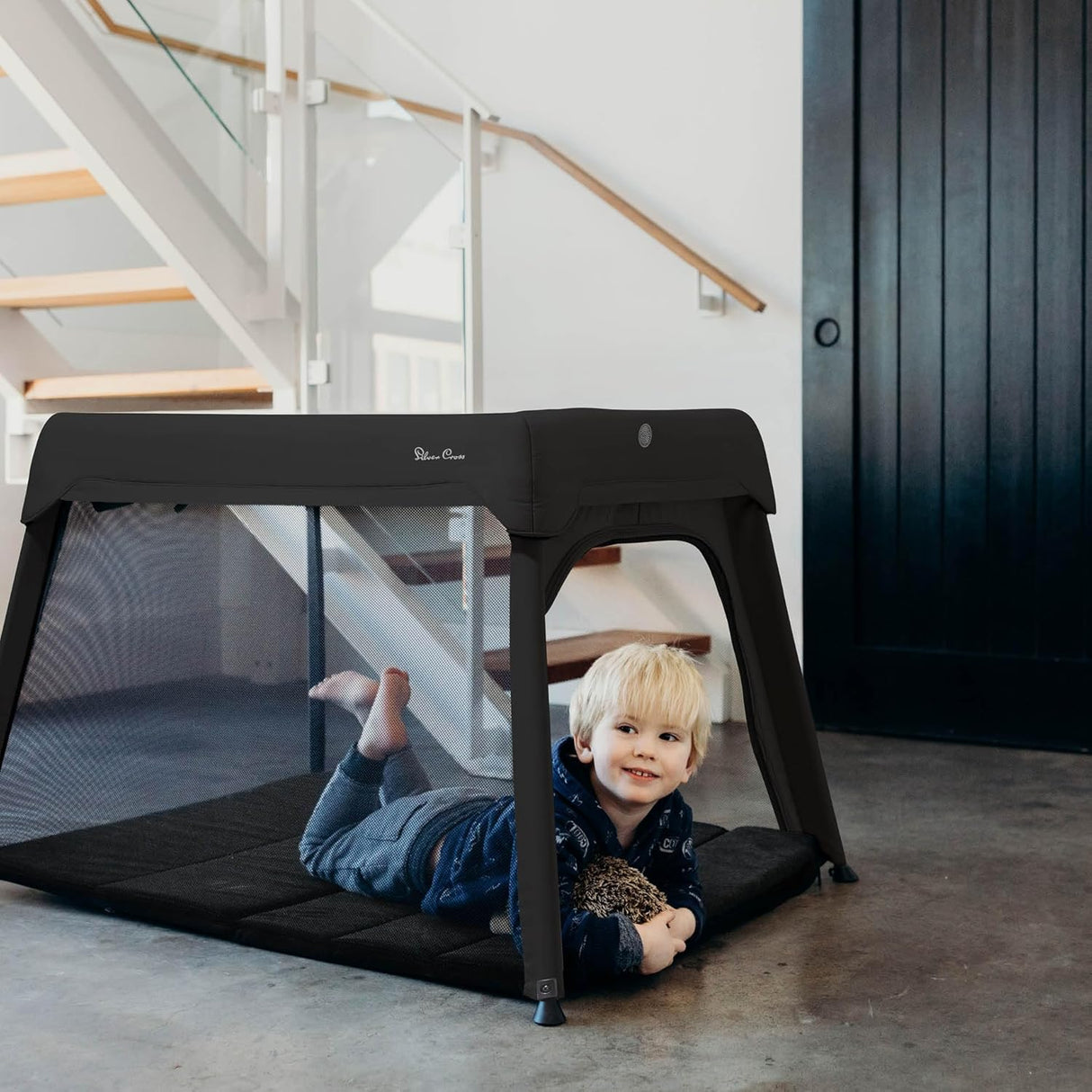 Silver Cross Slumber 3-in-1 Travel Cot & Playpen - Carbon Black