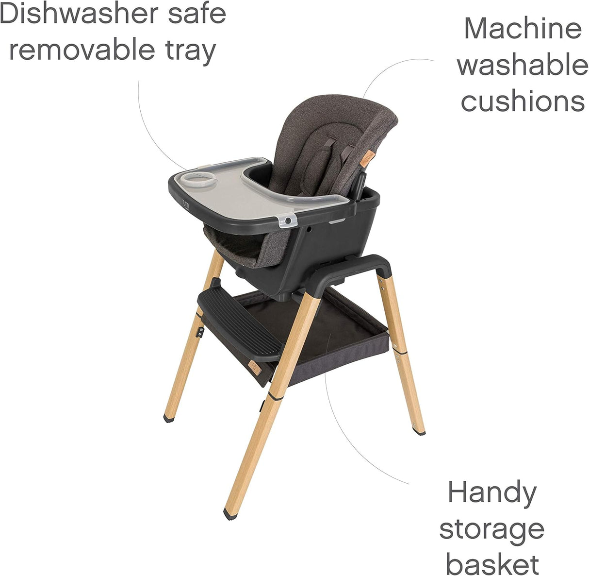 Tutti Bambini Nova Evolutionary 7-in-1 Highchair – Grey & Oak