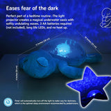 Cloud B Tranquil Turtle Projector Nightlight with White Noise Soothing Sounds - Aqua Blue