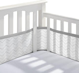 BreathableBaby Classic Breathable Mesh 4 Sided Crib Liner – Grey Chevron