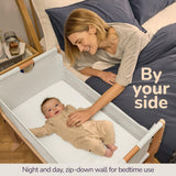 SnuzPod Studio Co-Sleeper Bedside Crib & Mattress - Stockholm Natural