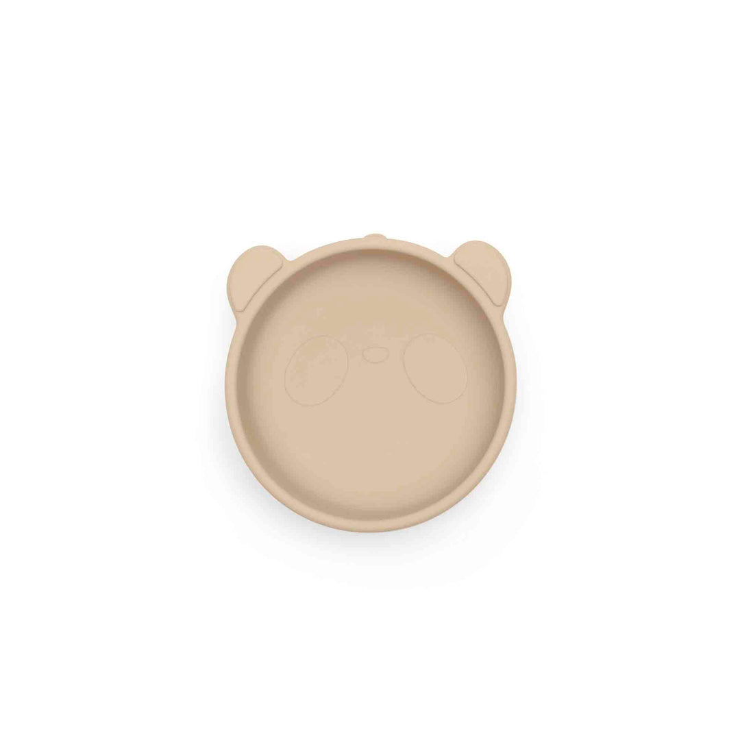 Ickle Bubba 6 Piece Bear Silicone Feeding Set includes Bowl, Plate, Bib, Cup & Cutlery - Beige