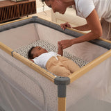 Tutti Bambini CoZee Go 3-in-1 Bassinet, Travel Cot & Playpen - Day & Night Bundle – Oak & Charcoal