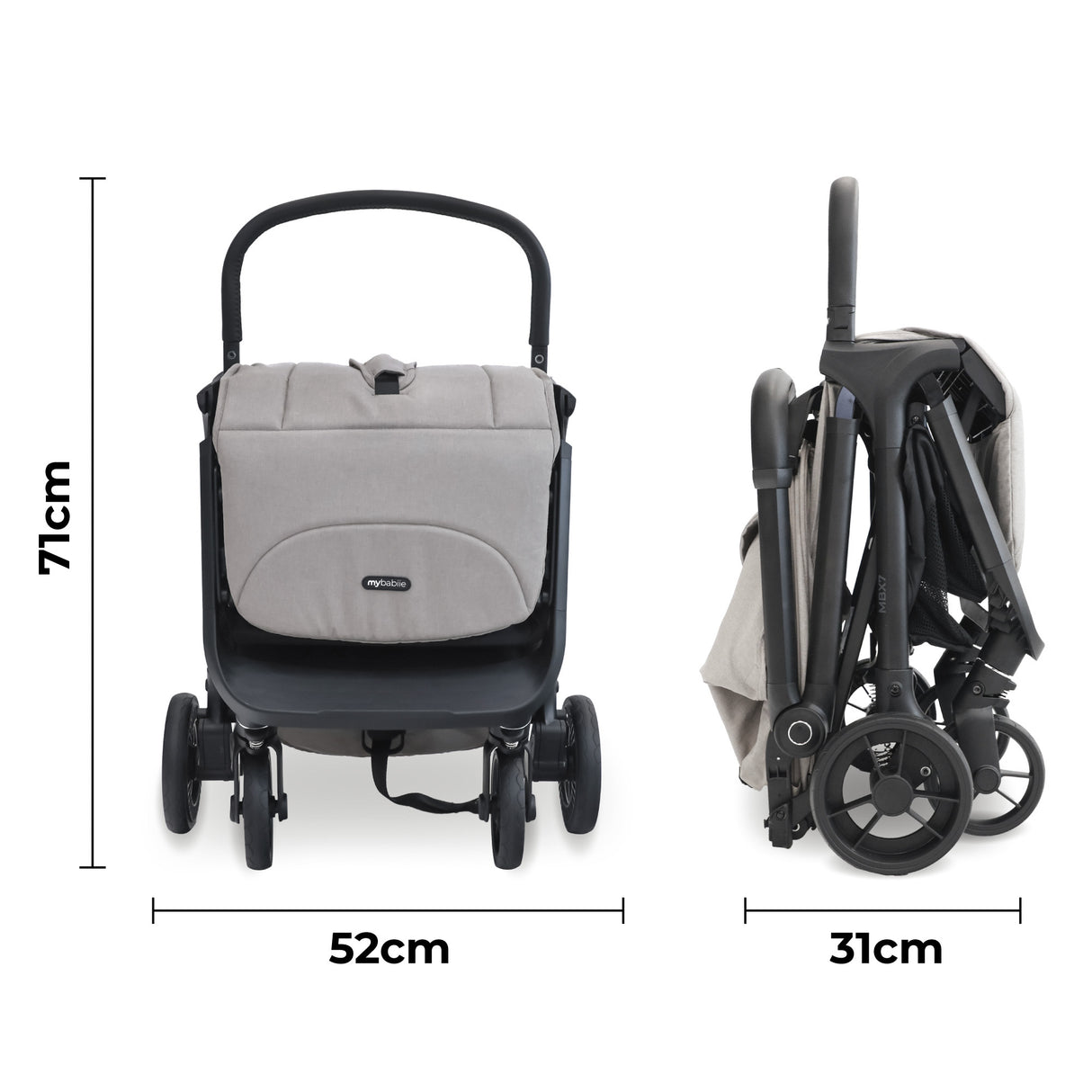 My Babiie MBX7 Compact Stroller - Camel