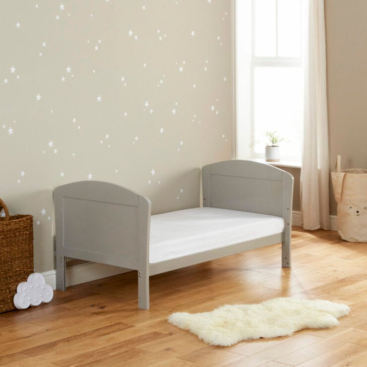 Babymore Aston Drop Side Cot Bed - Grey