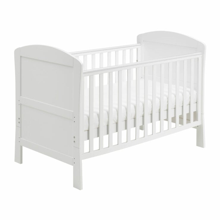 Babymore Aston Drop Side Cot Bed - White