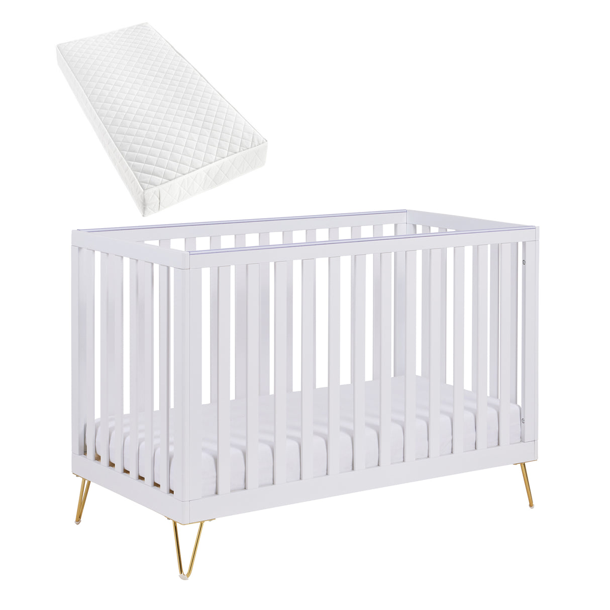 Babymore Kimi Mini Cot Bed – White