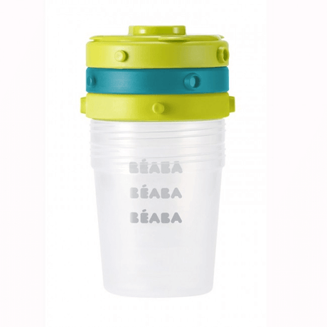 Beaba Set of 6 Food Conservation Storage Jars 60ml & 120ml – Blue/Neon