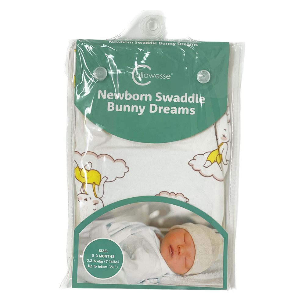 Callowesse Newborn Baby Swaddle 0-3 Months – Bunny Dreams