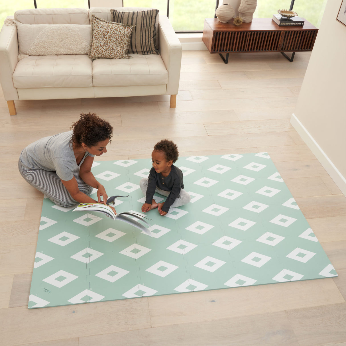 Tutti Bambini 120x 175cm Foam Puzzle Playmat - Diamond Mint