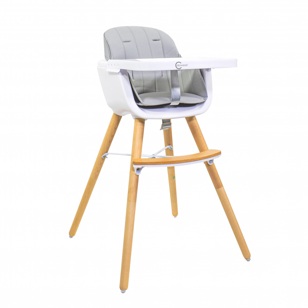 Callowesse Elata 3-In-1 Scandi Wooden Highchair – Grey