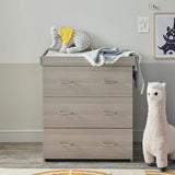 Babymore Caro 3 Piece Nursery Furniture Set with Cot Bed, Dresser and Wardrobe - Grey Wash