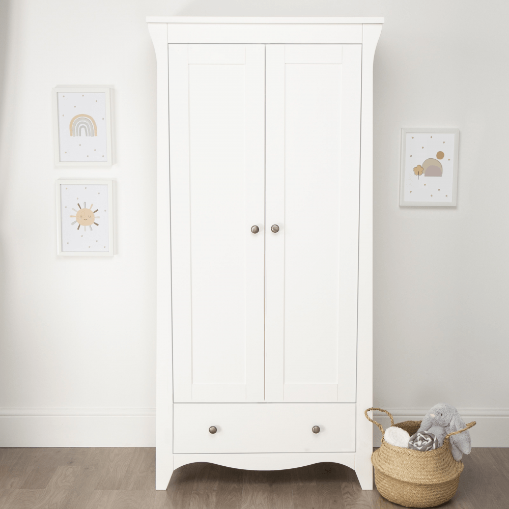 Cuddleco Clara Double Nursery Wardrobe - Satin White