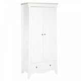 Cuddleco Clara Double Nursery Wardrobe - Satin White / Driftwood Ash