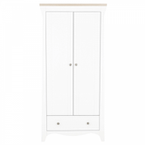 Cuddleco Clara Double Nursery Wardrobe - Satin White / Driftwood Ash