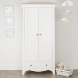 Cuddleco Clara Double Nursery Wardrobe - Satin White / Driftwood Ash