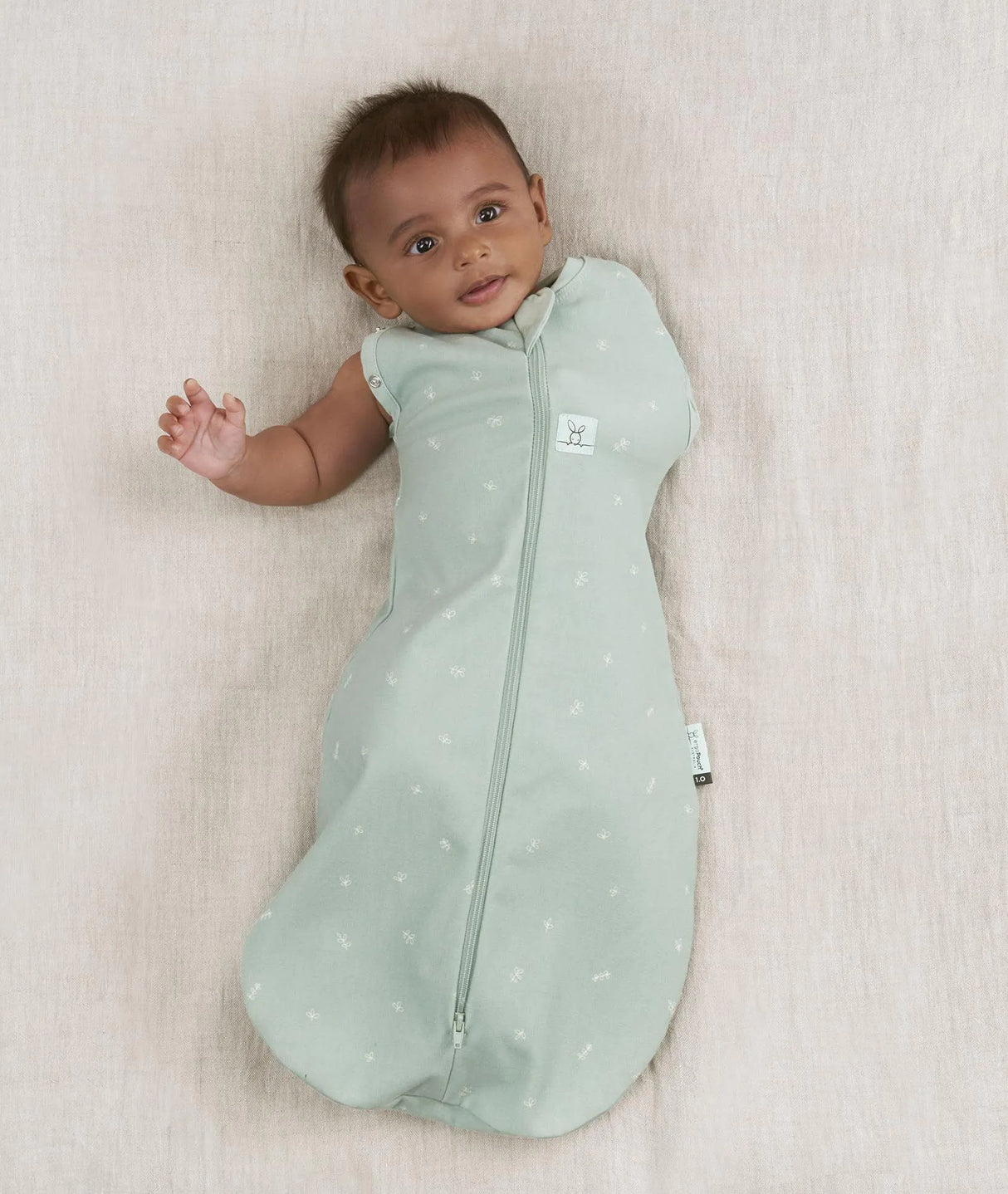 ergoPouch Organic All Year Cocoon Swaddle Sleeping Bag | 1.0 Tog | 0-3 Months - Sage