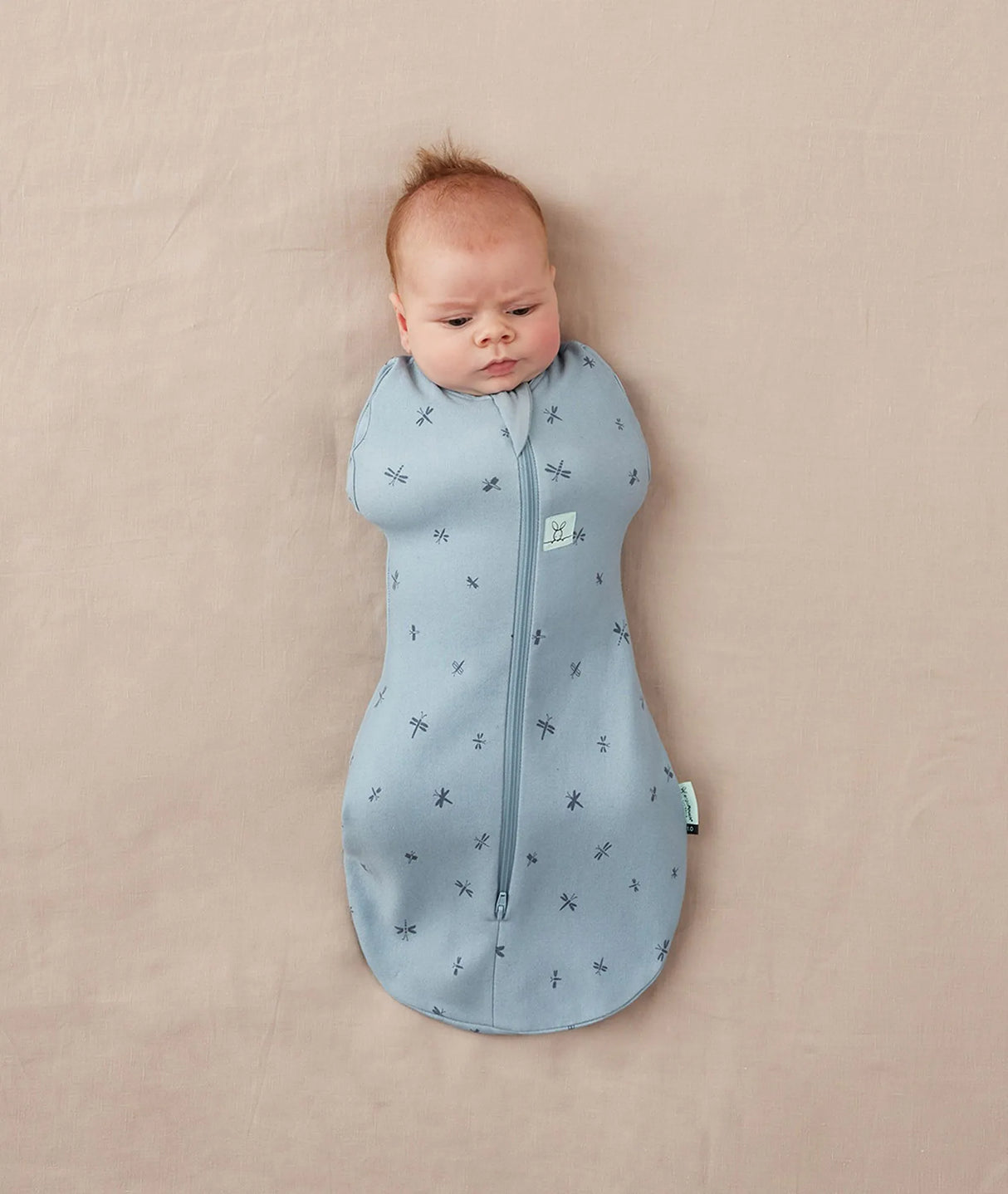 ergoPouch Organic Summer Cocoon Swaddle Sleeping Bag | 0.2 Tog | 0-3 Months - Dragonflies