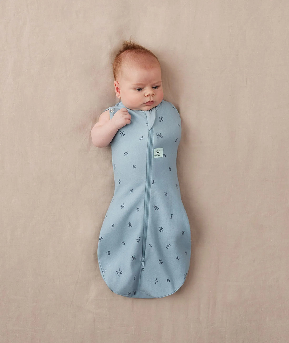 ergoPouch Organic Summer Cocoon Swaddle Sleeping Bag | 0.2 Tog | 0-3 Months - Dragonflies