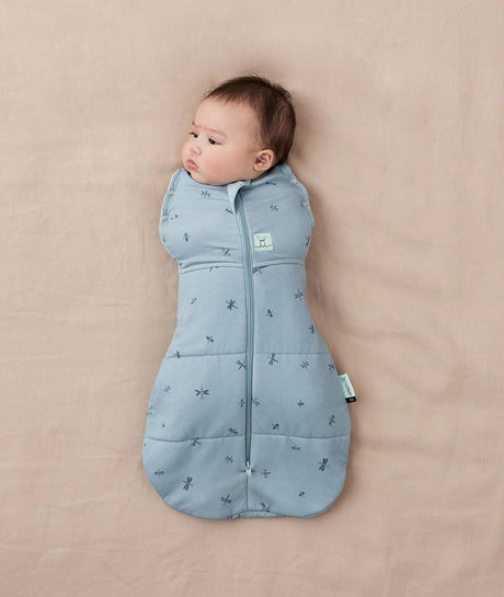 ergoPouch Organic Winter Cocoon Swaddle Sleeping Bag | 2.5 Tog | 3-6 Months - Dragonflies