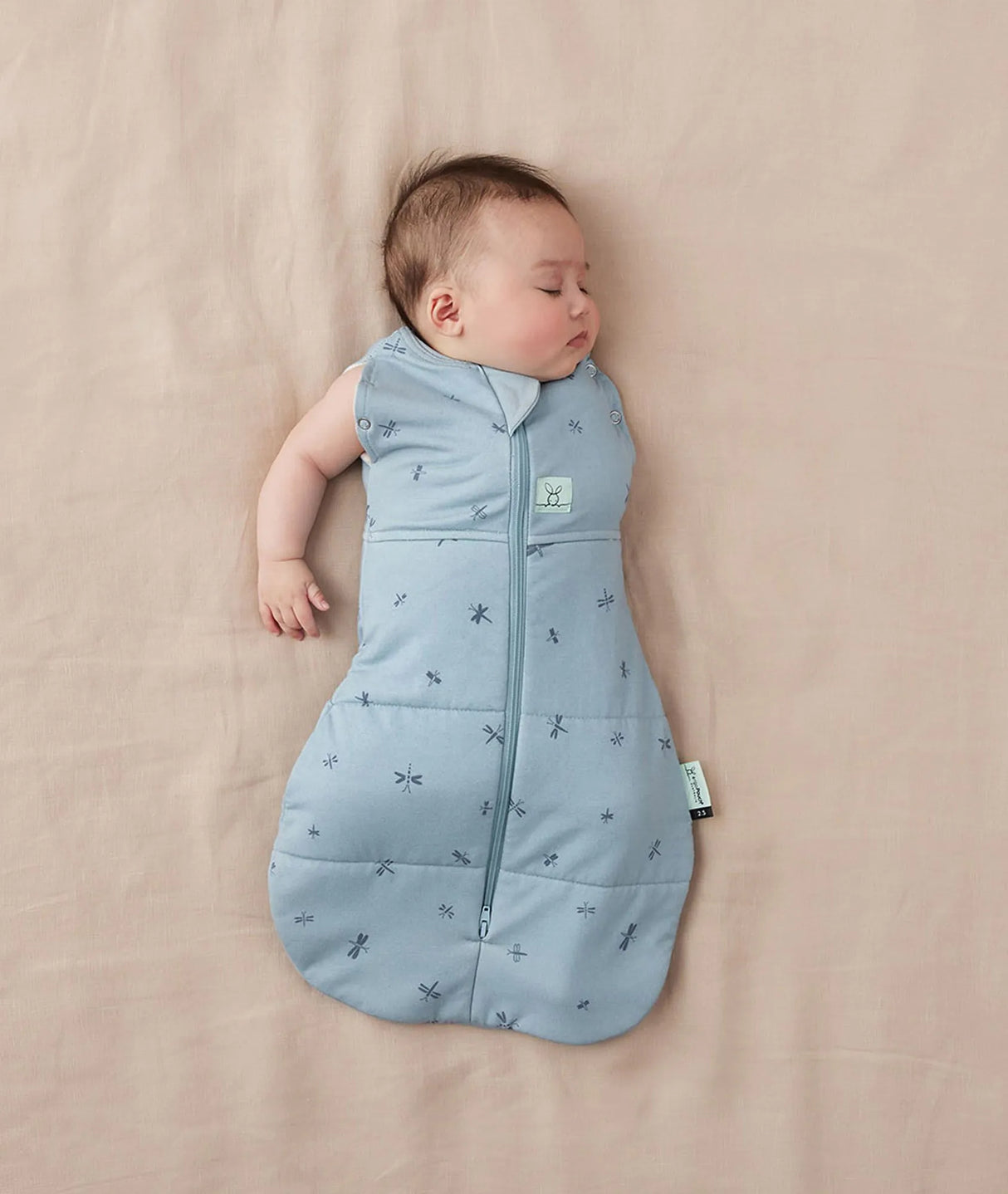 ergoPouch Organic Summer Cocoon Swaddle Sleeping Bag | 0.2 Tog | 0-3 Months - Dragonflies