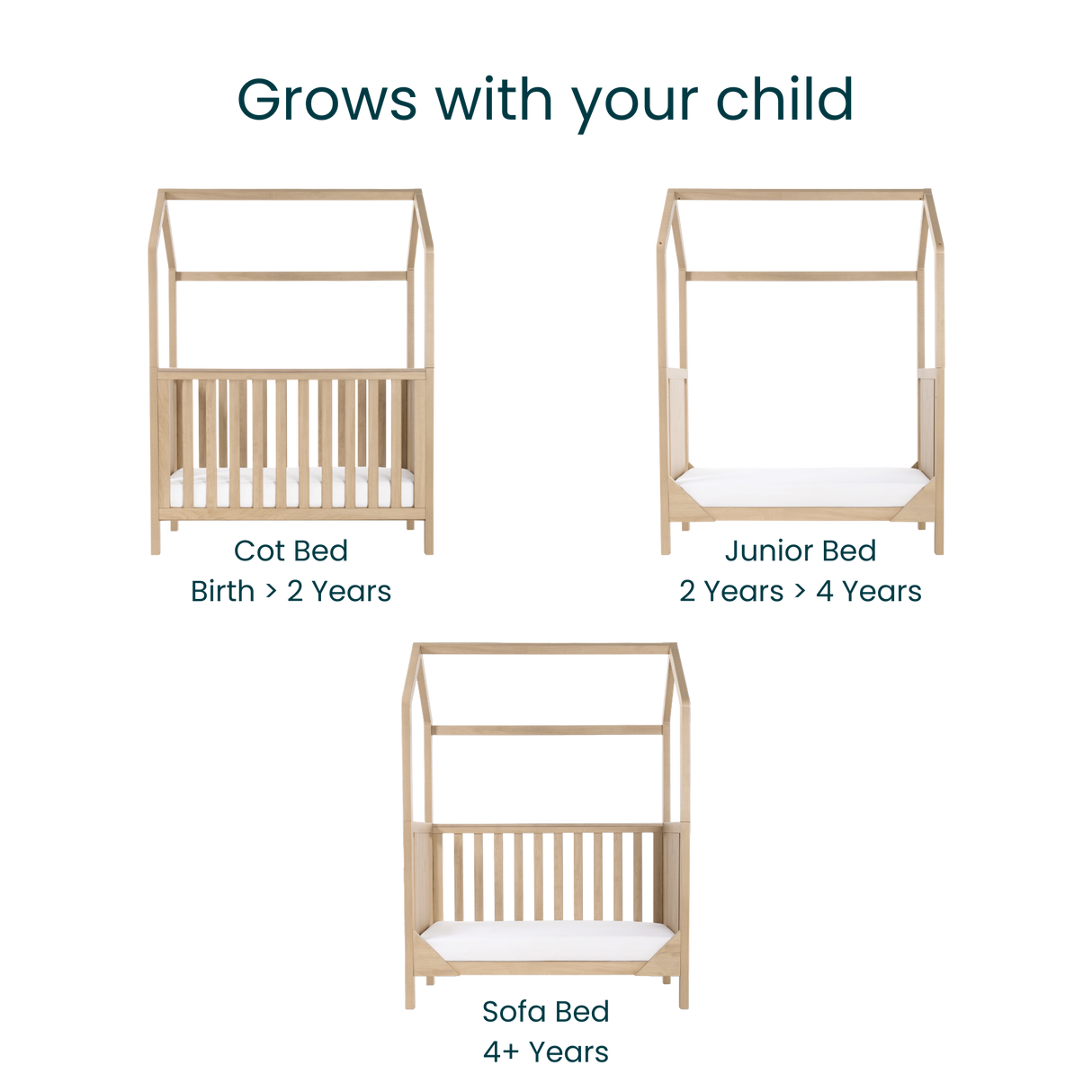 Tutti Bambini Casa Mini Cot Bed - Harvest Oak