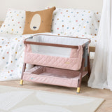 Tutti Bambini CoZee Luxe Mini Me Play Crib - Walnut & Blush