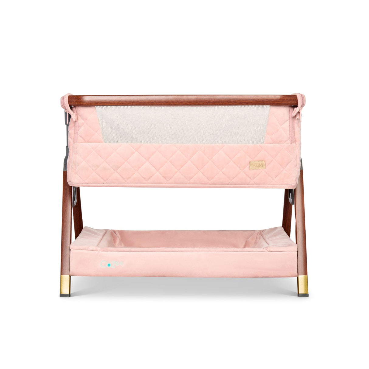 Tutti Bambini CoZee Luxe Mini Me Play Crib - Walnut & Blush