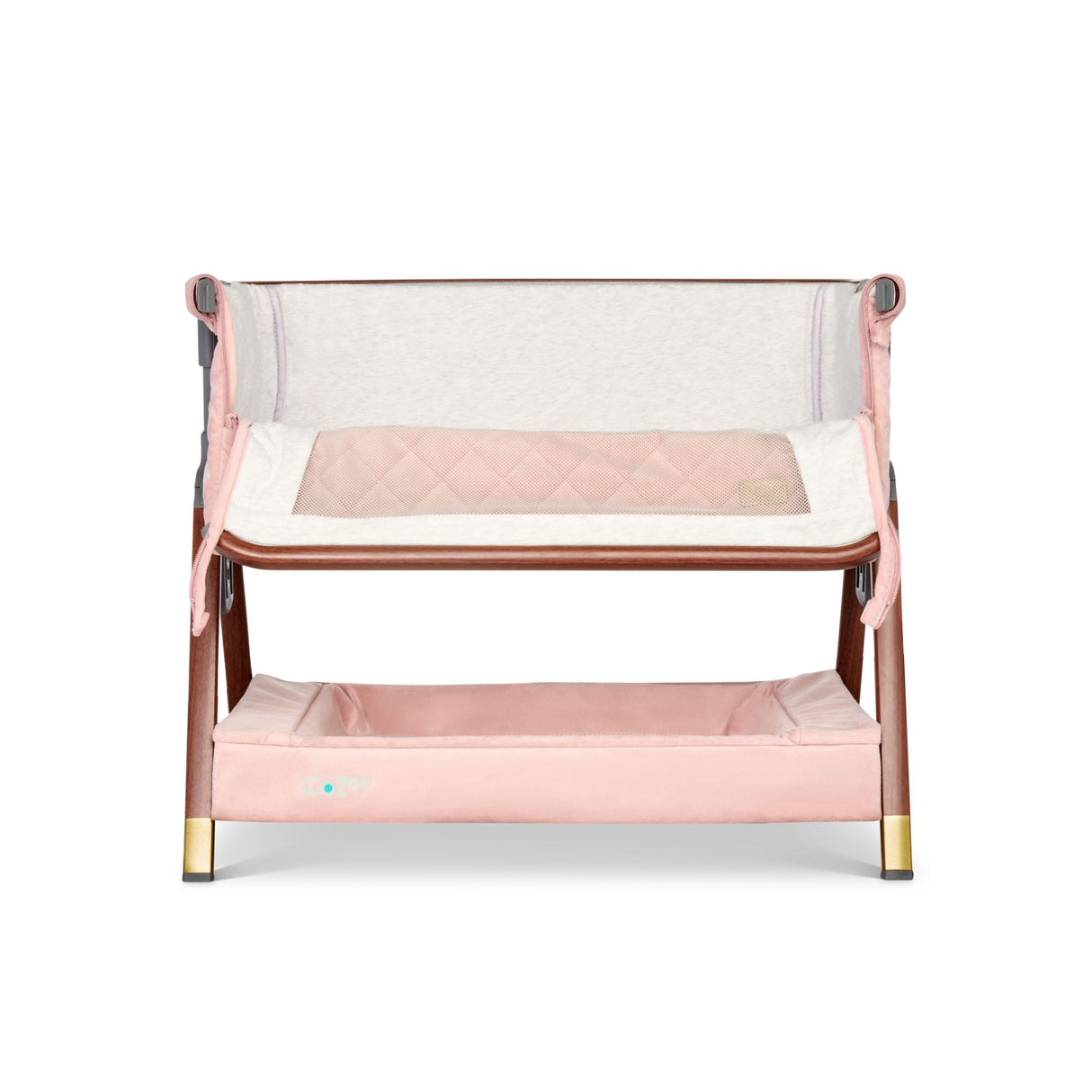 Tutti Bambini CoZee Luxe Mini Me Play Crib - Walnut & Blush