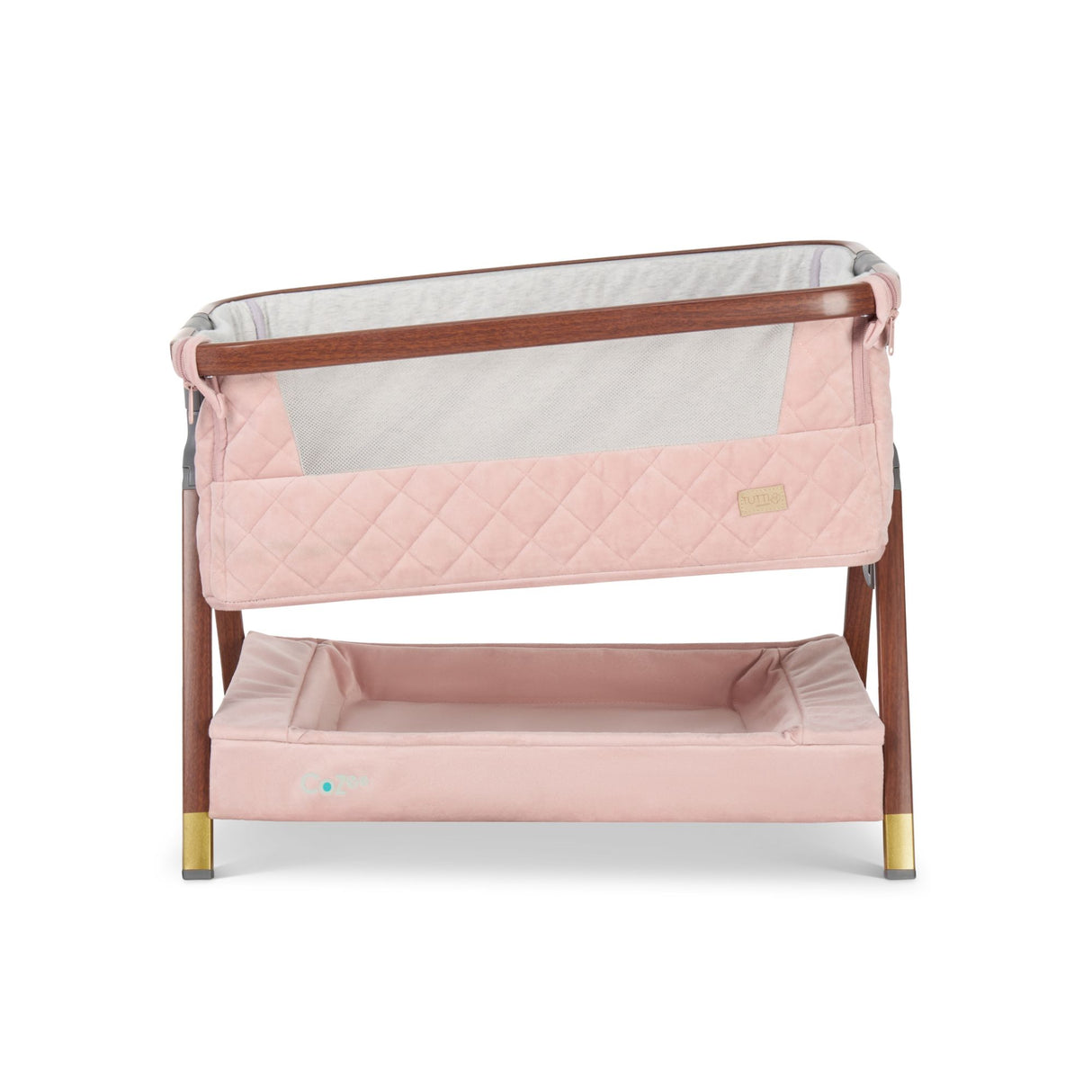 Tutti Bambini CoZee Luxe Mini Me Play Crib - Walnut & Blush