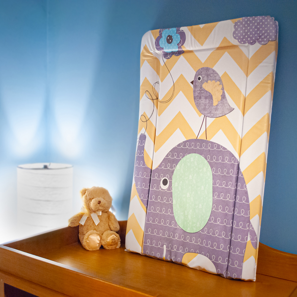 Callowesse Soft Foam Baby Changing Mat - Elephant Chevron