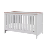 Tutti Bambini Verona 3 Piece Nursery Furniture Set with Cot Bed, Dresser and Wardrobe - Dove Grey / Oak