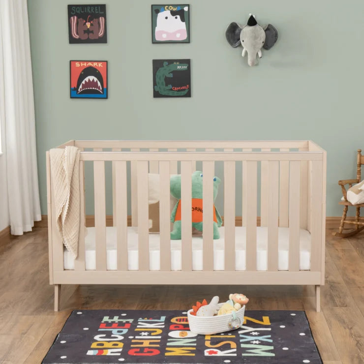 Babymore Dante Cot Bed - Natural