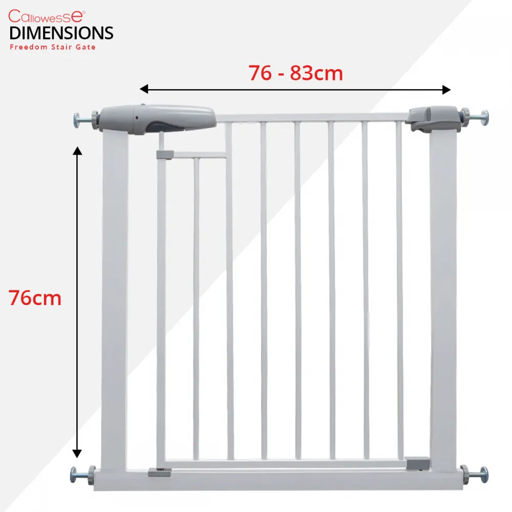 Callowesse Freedom Maglock Auto-Close Baby Stair Gate - White