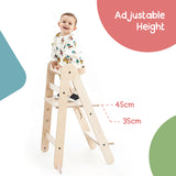 MamaToyz Folding Learning Tower - Natural Beech Wood Montessori Child Safety Platform V2