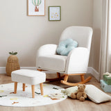 Babymore Freya Nursing Rocking Chair & Foot Stool – Cream