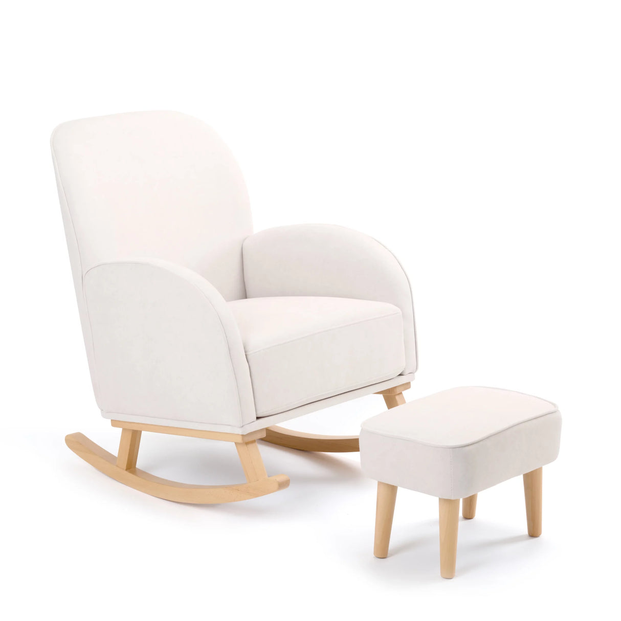 Babymore Freya Nursing Rocking Chair & Foot Stool – Cream