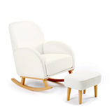 Babymore Freya Nursing Rocking Chair & Foot Stool – Off White Bouclé