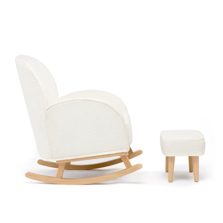 Babymore Freya Nursing Rocking Chair & Foot Stool – Off White Bouclé