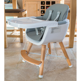 Callowesse Elata 3-In-1 Scandi Wooden Highchair – Grey