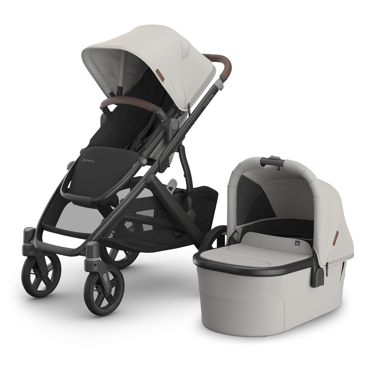 UPPAbaby Vista V3 Travel System Bundle with Cybex Cloud T Car Seat and ISOFIX Base - Savannah