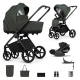 Venicci Claro Travel System Bundle with Accessories, Cybex Cloud T & ISOFIX Base - Forest