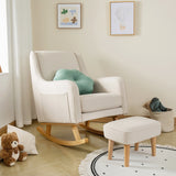 Babymore Ida Nursing Chair with Foot Stool - Ivory