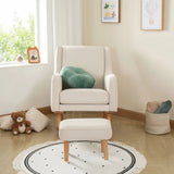 Babymore Ida Nursing Chair with Foot Stool - Ivory