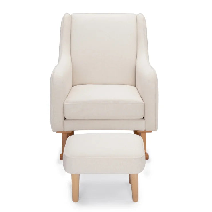 Babymore Ida Nursing Chair with Foot Stool - Ivory