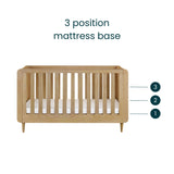 Tutti Bambini Japandi 3 Piece Nursery Furniture Set with Cot Bed, Dresser and Wardrobe - Light Oak