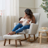 Tutti Bambini Jonah Luxe Rocking Chair and Foot Stool - Boucle Mushroom