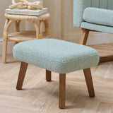 Tutti Bambini Jonah Luxe Rocking Chair and Foot Stool - Boucle Ocean Stone